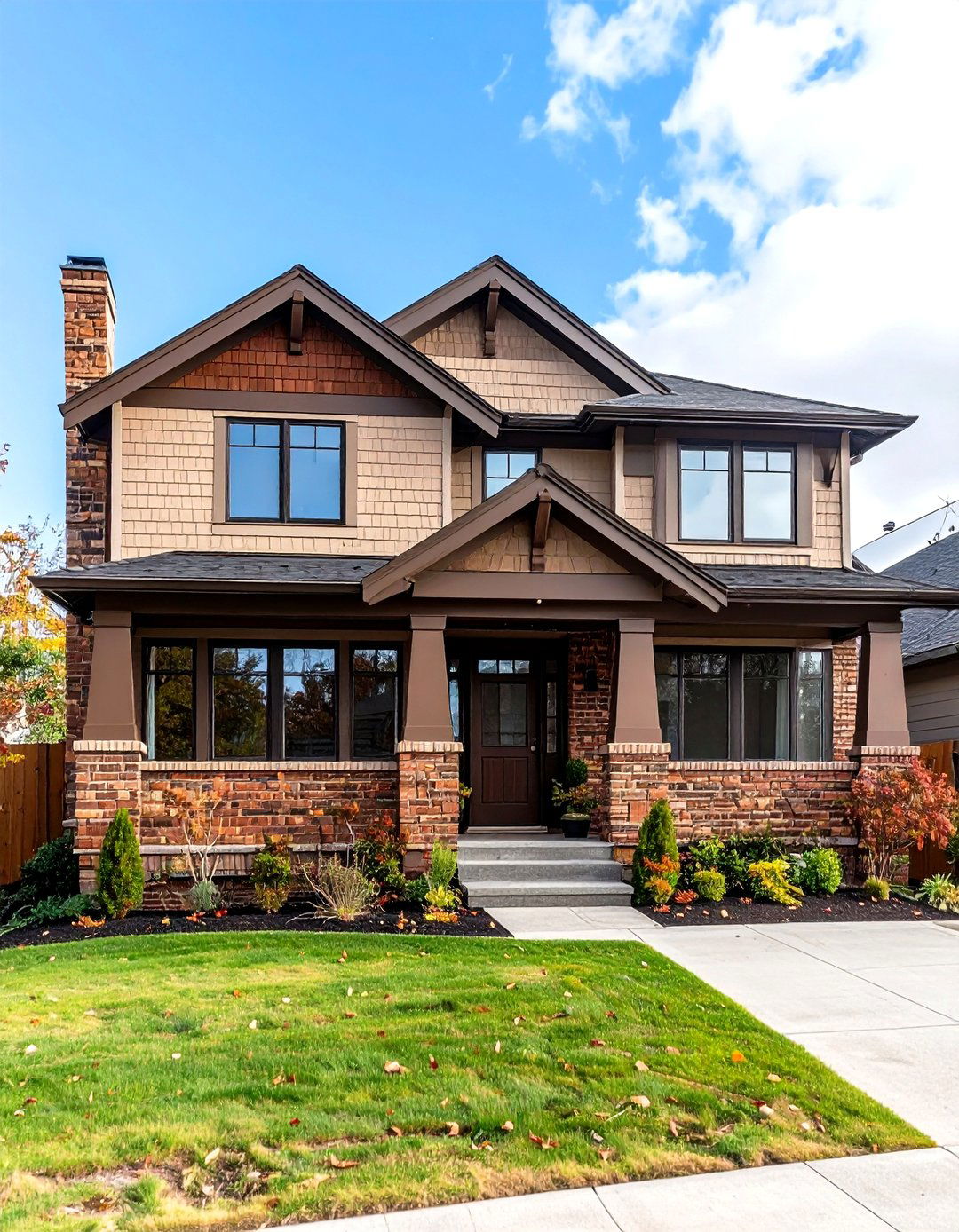 Brown Brick with Tan Vinyl - 20 Vinyl Siding and Brick Combinations