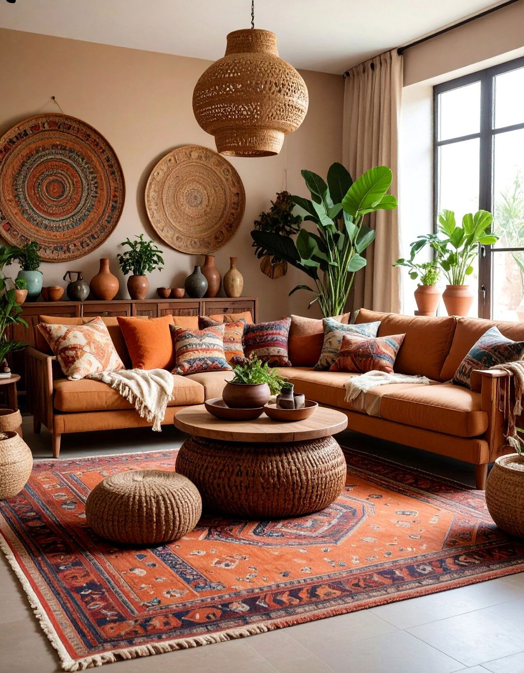 Brown Living Room with Earthy Maximalist Design - 20 Brown Living Room Ideas