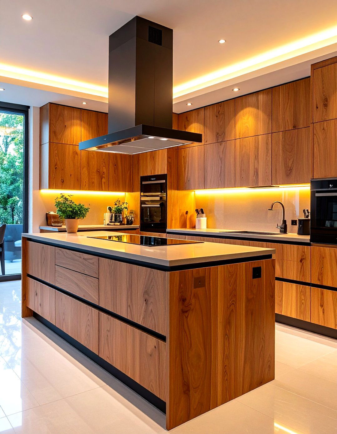 Brown Smart Tech Integrated Kitchen - 20 Brown Kitchen Ideas