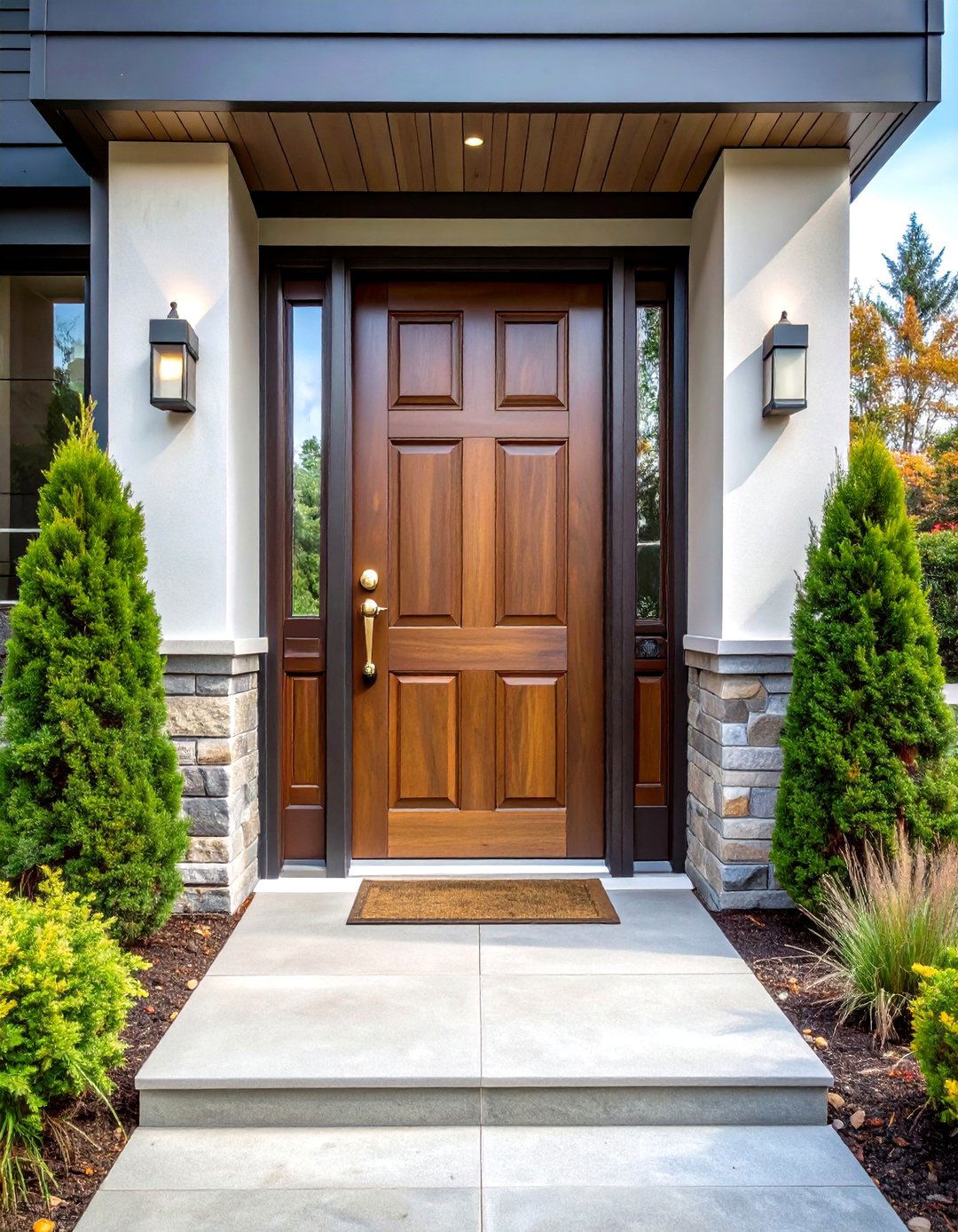Brushed Brass Hardware Glam - 20 Dark Gray Front Door Ideas