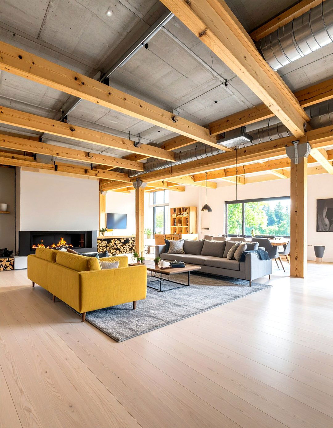 Brutalist Exposed Structural Ceiling - 20 Brutalist Interior Design Ideas