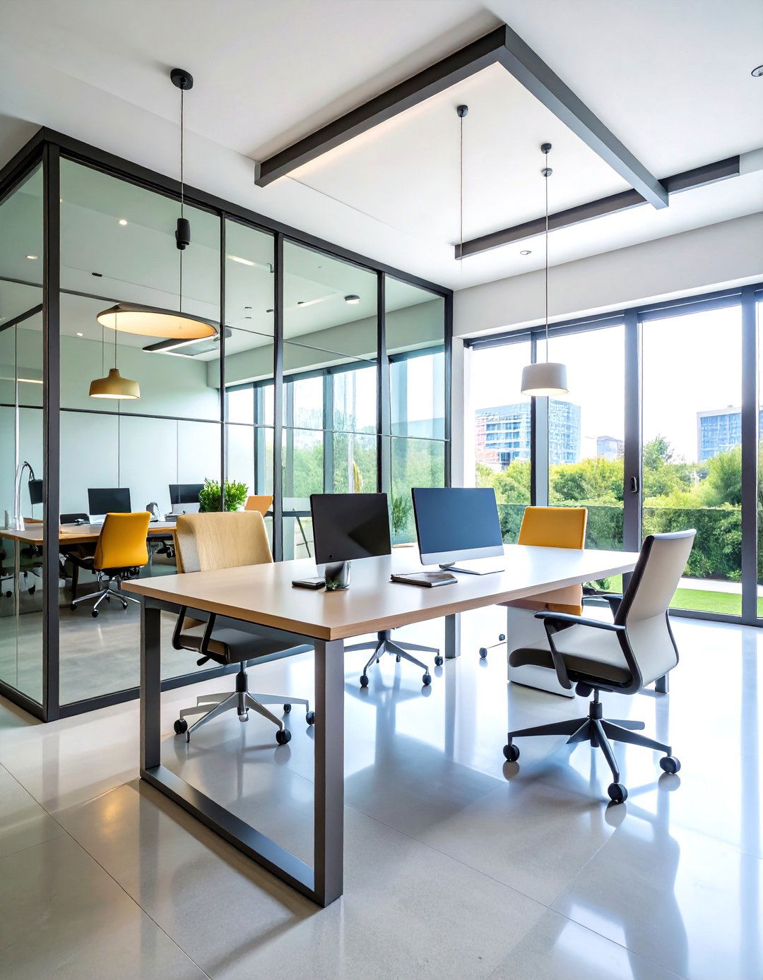 Brutalist Steel and Glass Partition Office - 20 Brutalist Interior Design Ideas