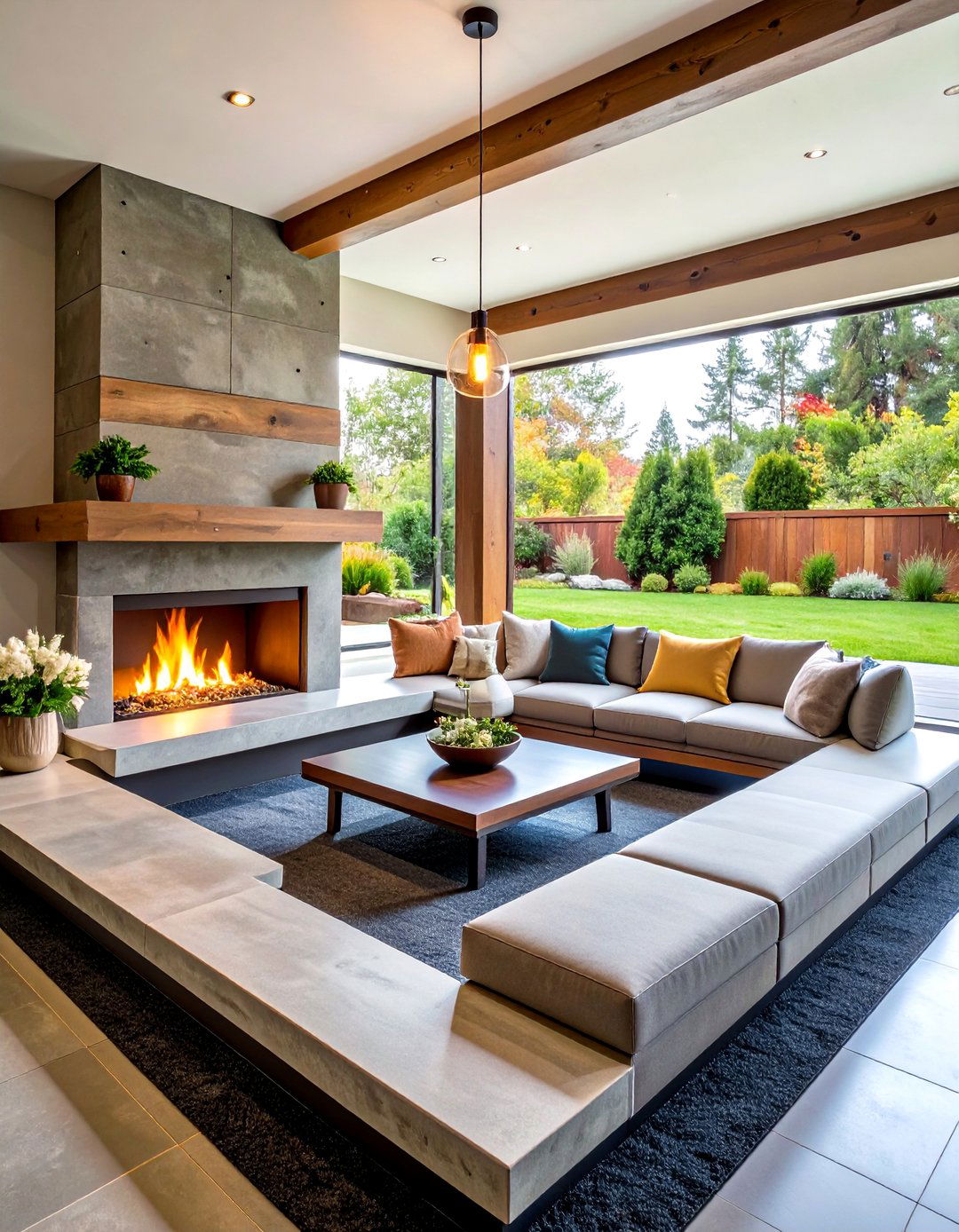 Brutalist Sunken Conversation Pit - 20 Brutalist Interior Design Ideas