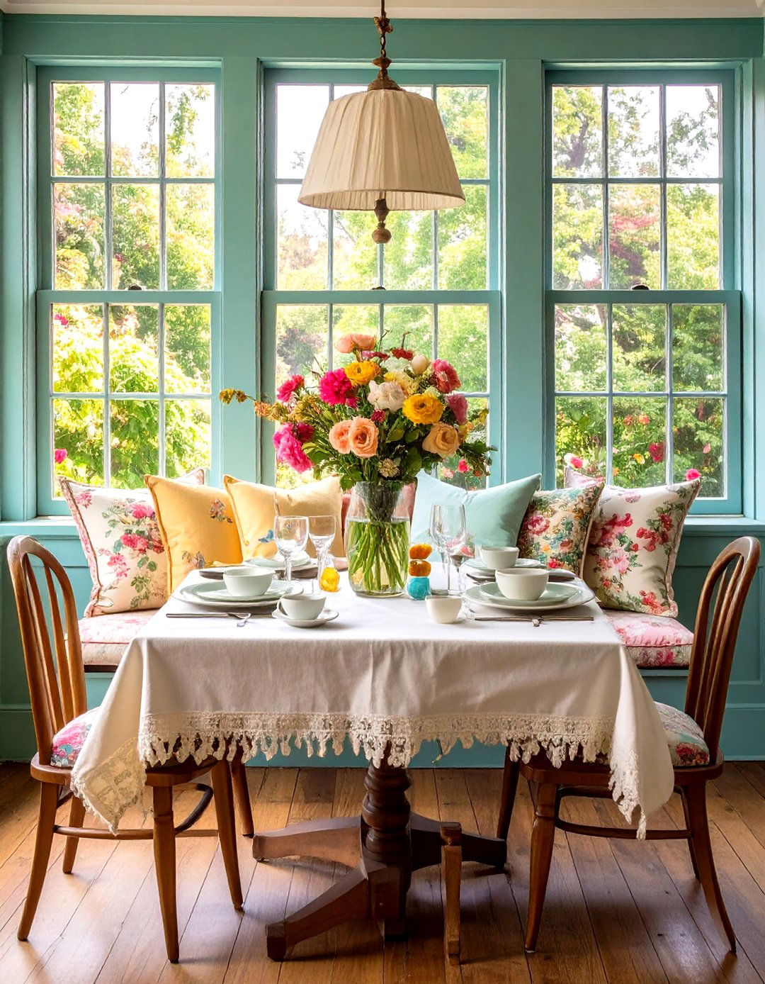 Build a Window Seat with Vintage Textiles - 20 Vintage Dining Room Ideas