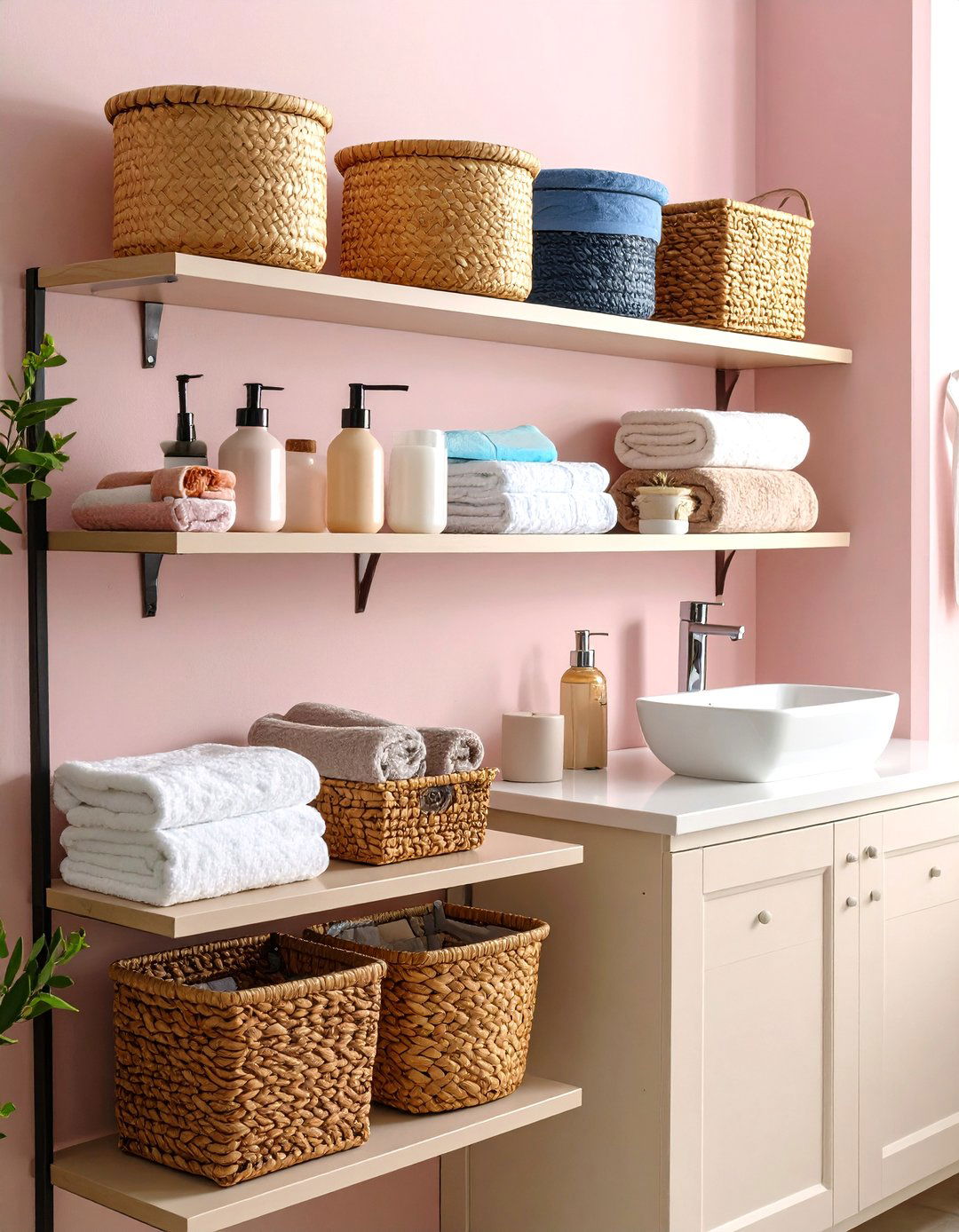 Build in Open Shelving - 20 Small Bathroom Storage Ideas