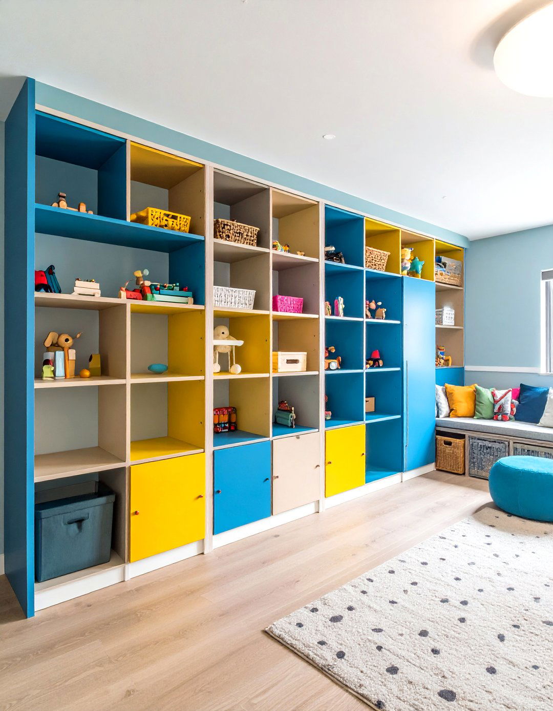 Built In Basement Playroom Storage Systems - 20 Basement Playroom Ideas