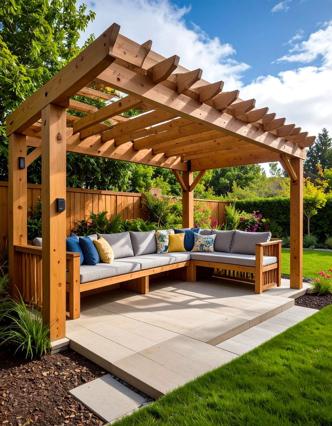 Built In Bench Seating Pergola - 20 Front Porch Pergola Ideas