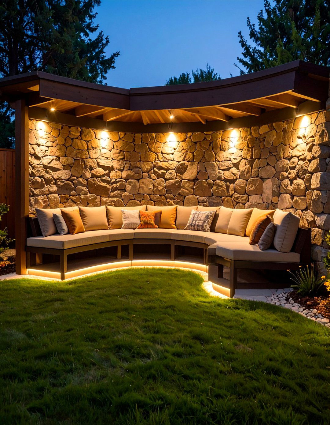 Built In Bench Seating - 20 Semi Circle Patio Ideas and Inspiration