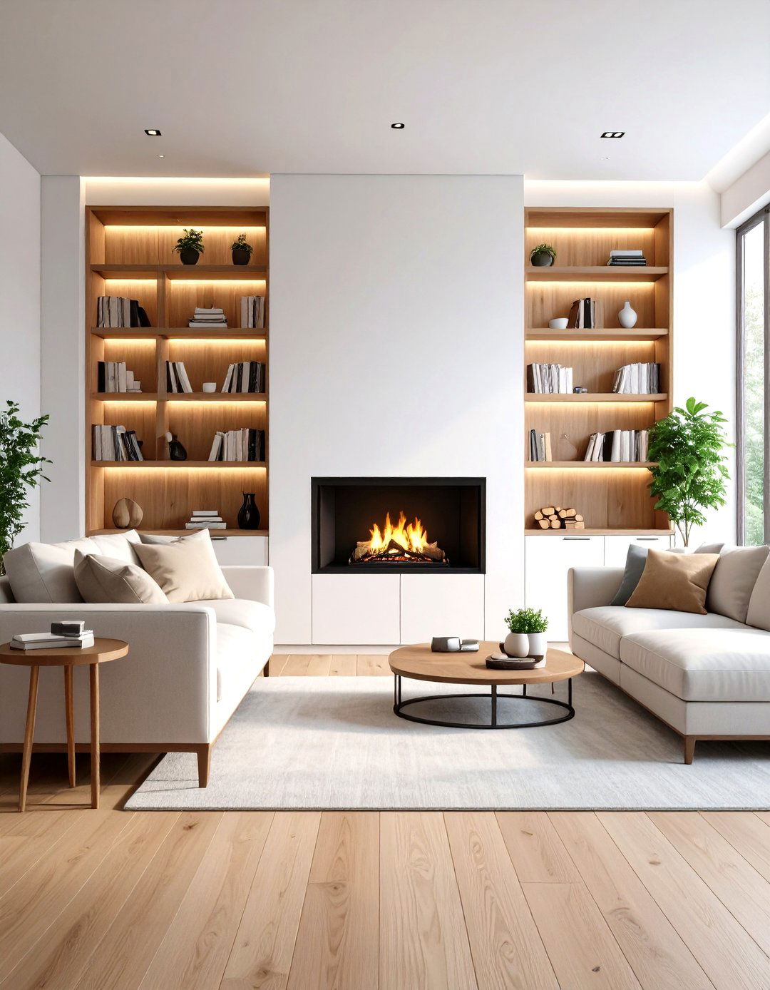 Built In Bookcase Frames Your Electric Fireplace - 20 Electric Fireplace Ideas