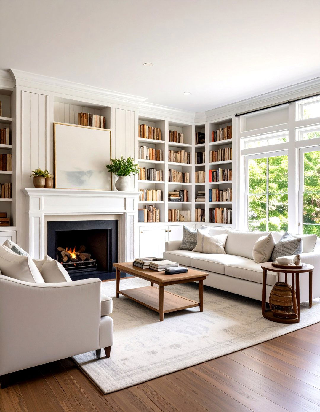 Built In Cabinetry Organises a Hamptons Living Room - 20 Hamptons Living Room Ideas