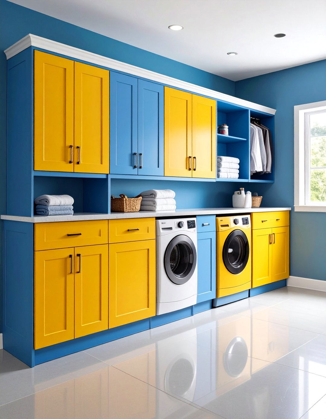 Built In Cabinets Hide Garage Laundry Clutter - 20 Garage Laundry Room Ideas