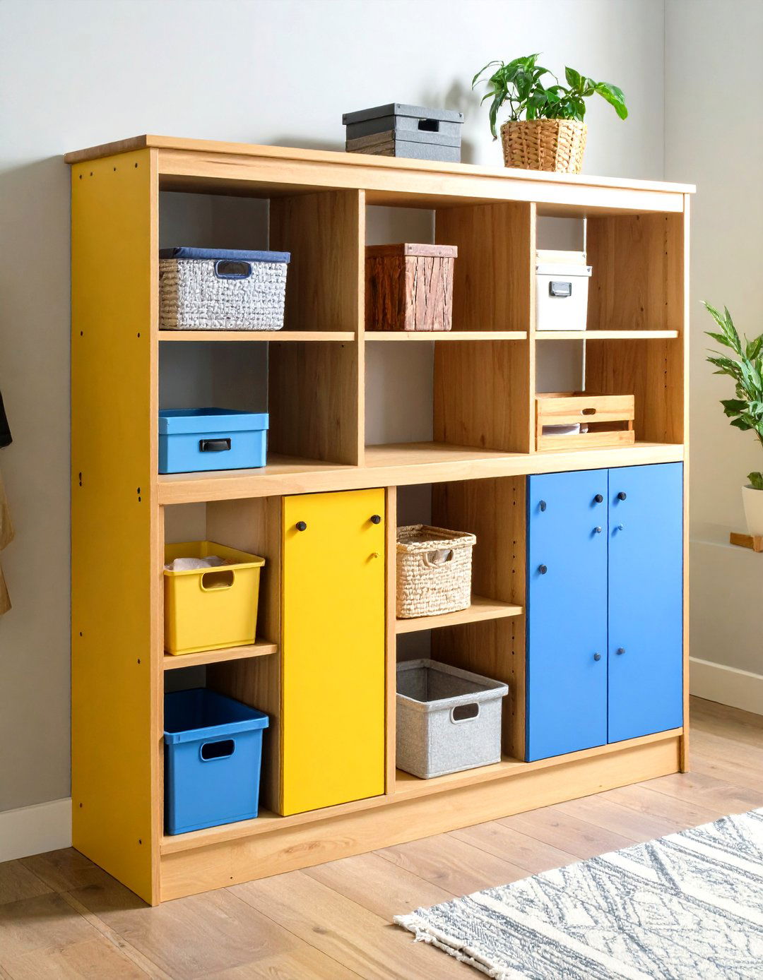 Built In Cubbies Beside the Interior Step - 20 Garage Shoe Storage Ideas