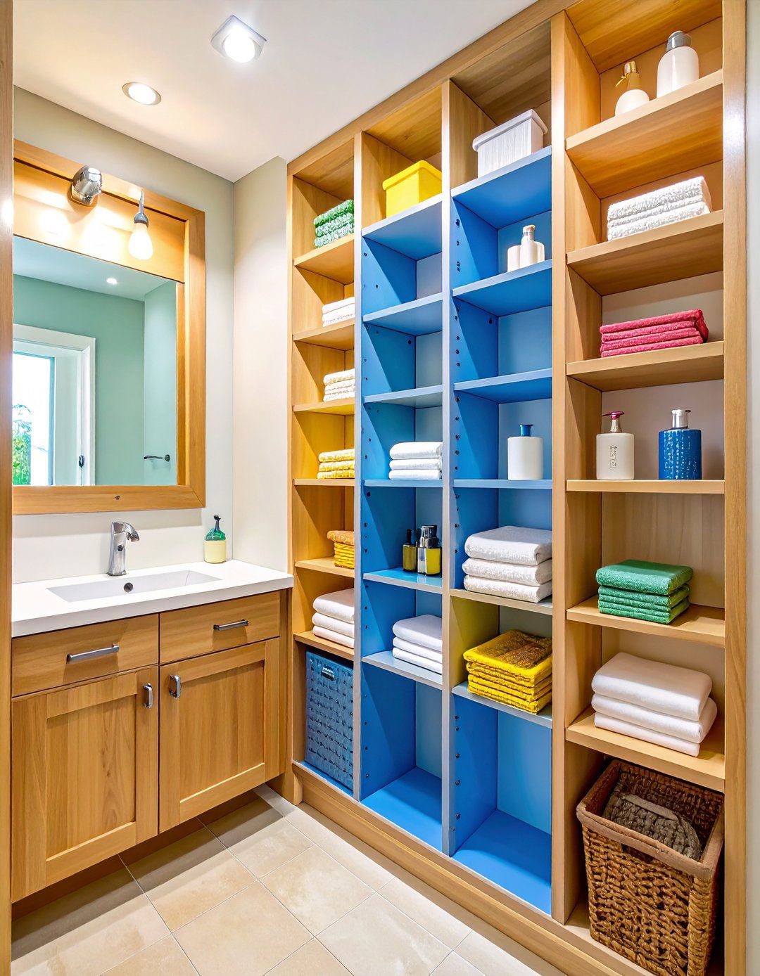 Built In Cubby Storage Tames Family Bathroom Chaos - 20 Family Bathroom Ideas