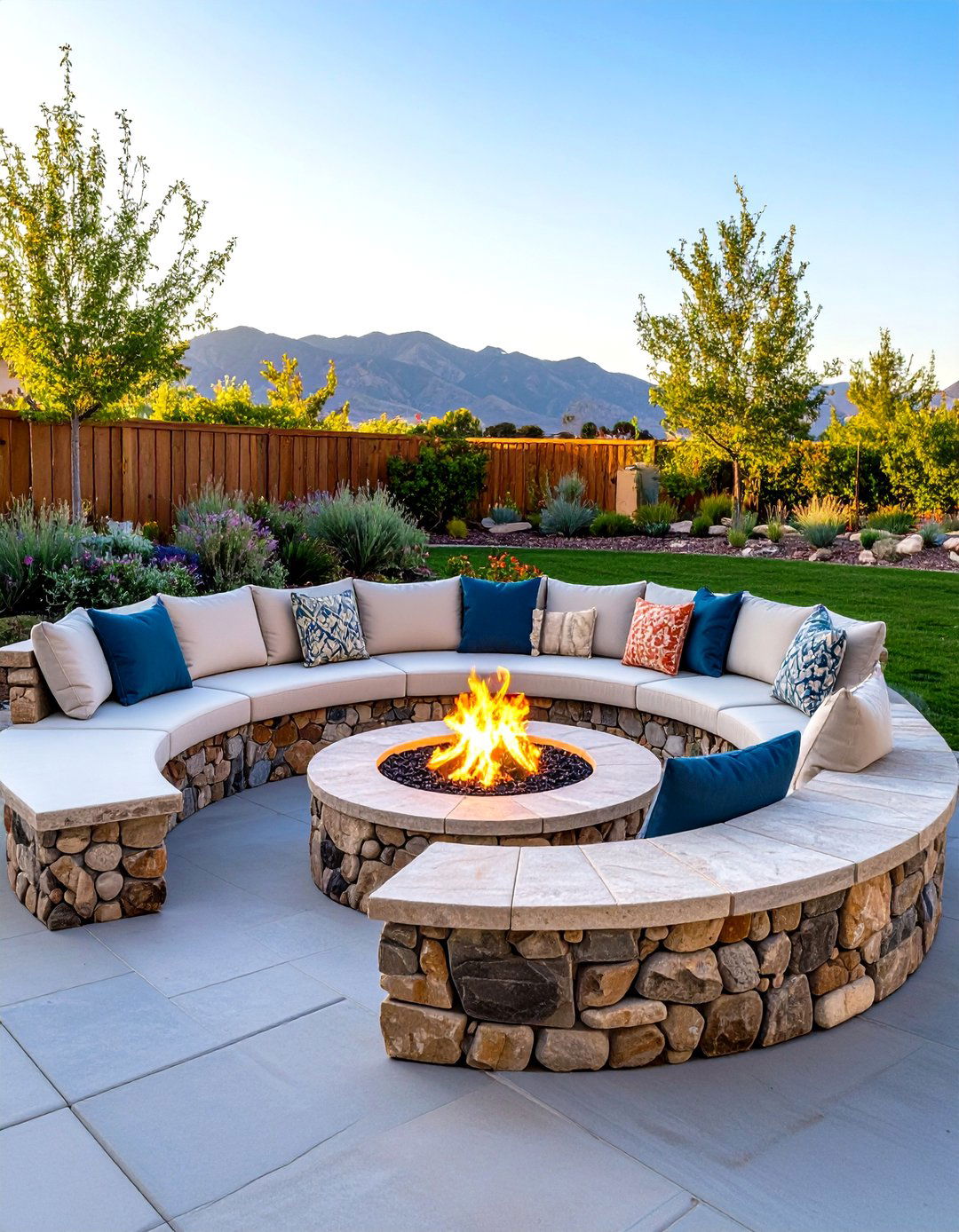 Built In Curved Fire Pit Bench Seating - 20 Fire Pit Seating Ideas