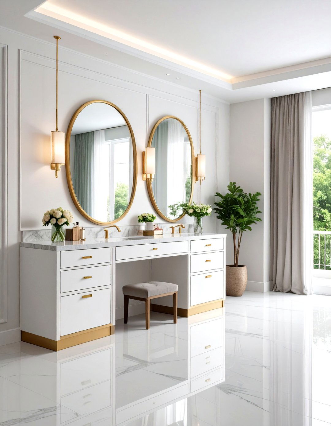 Built In Custom Makeup Vanity with Seamless Integration - 20 Makeup Vanity Ideas