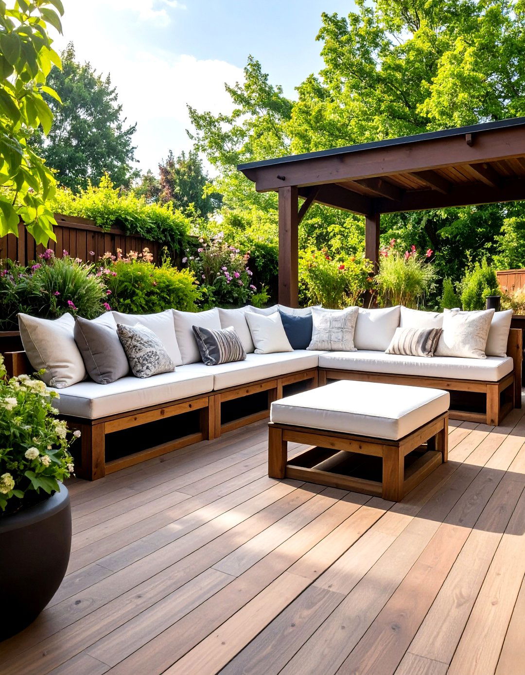 Built In Deck Benches with Hidden Storage - 20 Deck Decorating Ideas