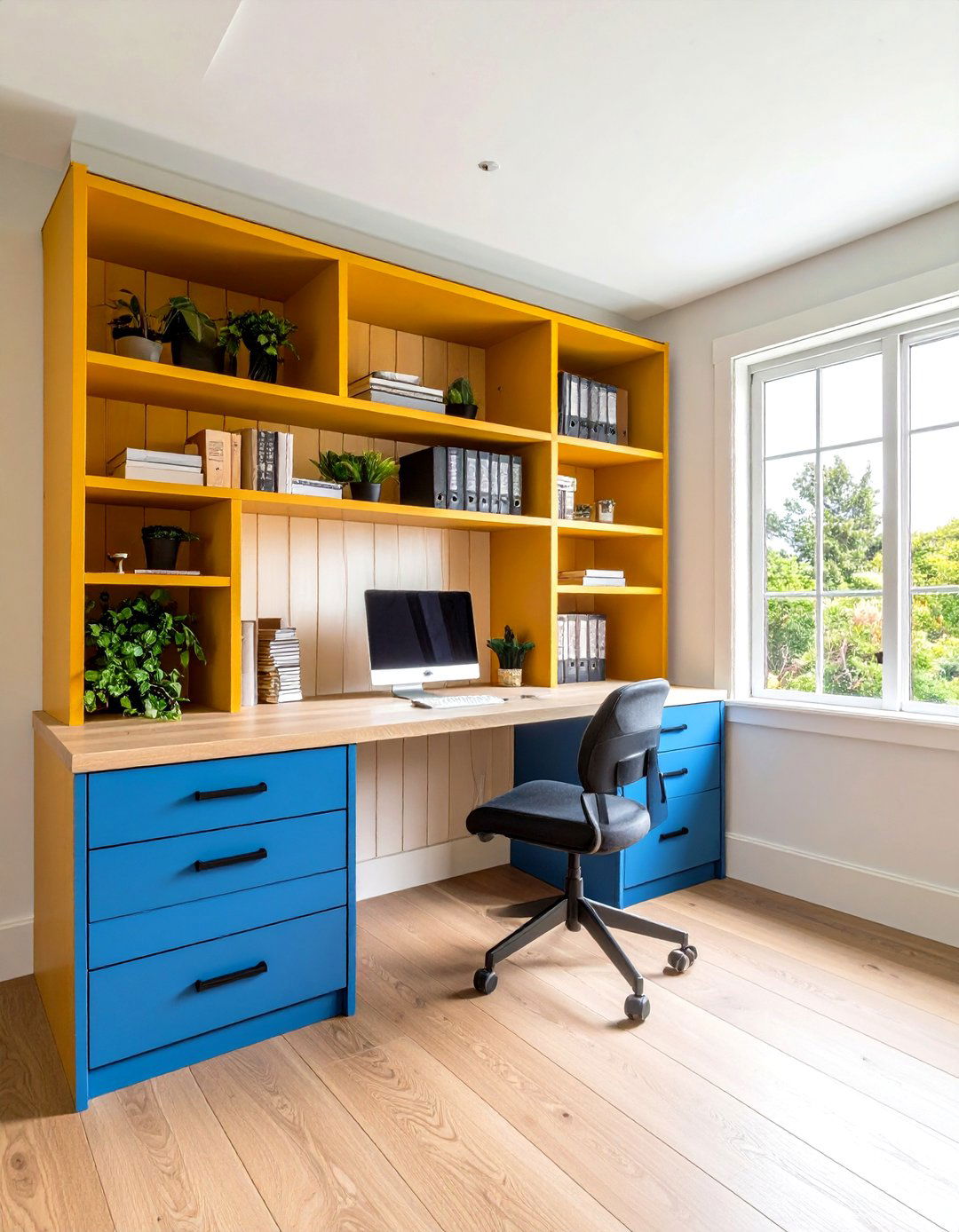 Built In Desk and Storage - 20 Small Office Ideas