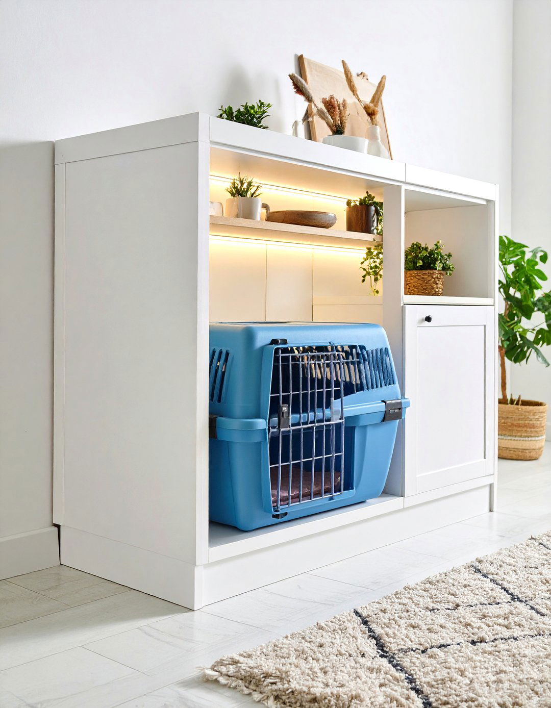 Built In Dog Crate Alcove - 20 Dog Room Ideas