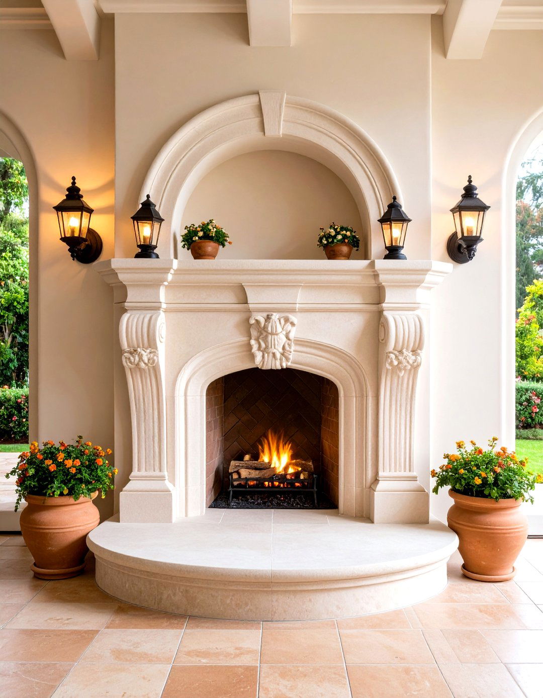 Built In Firewood Cubby Adds Rustic Fireplace Charm - 20 Fireplace Built-in Ideas