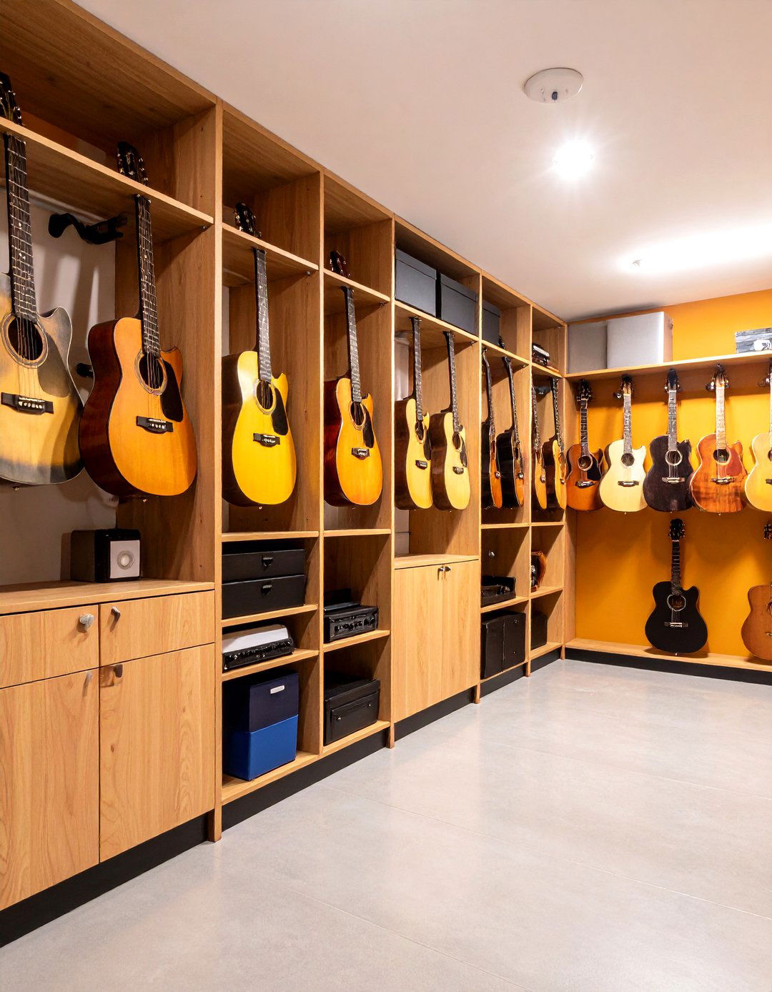 Built In Guitar Storage Cabinets - 20 Guitar Room Ideas