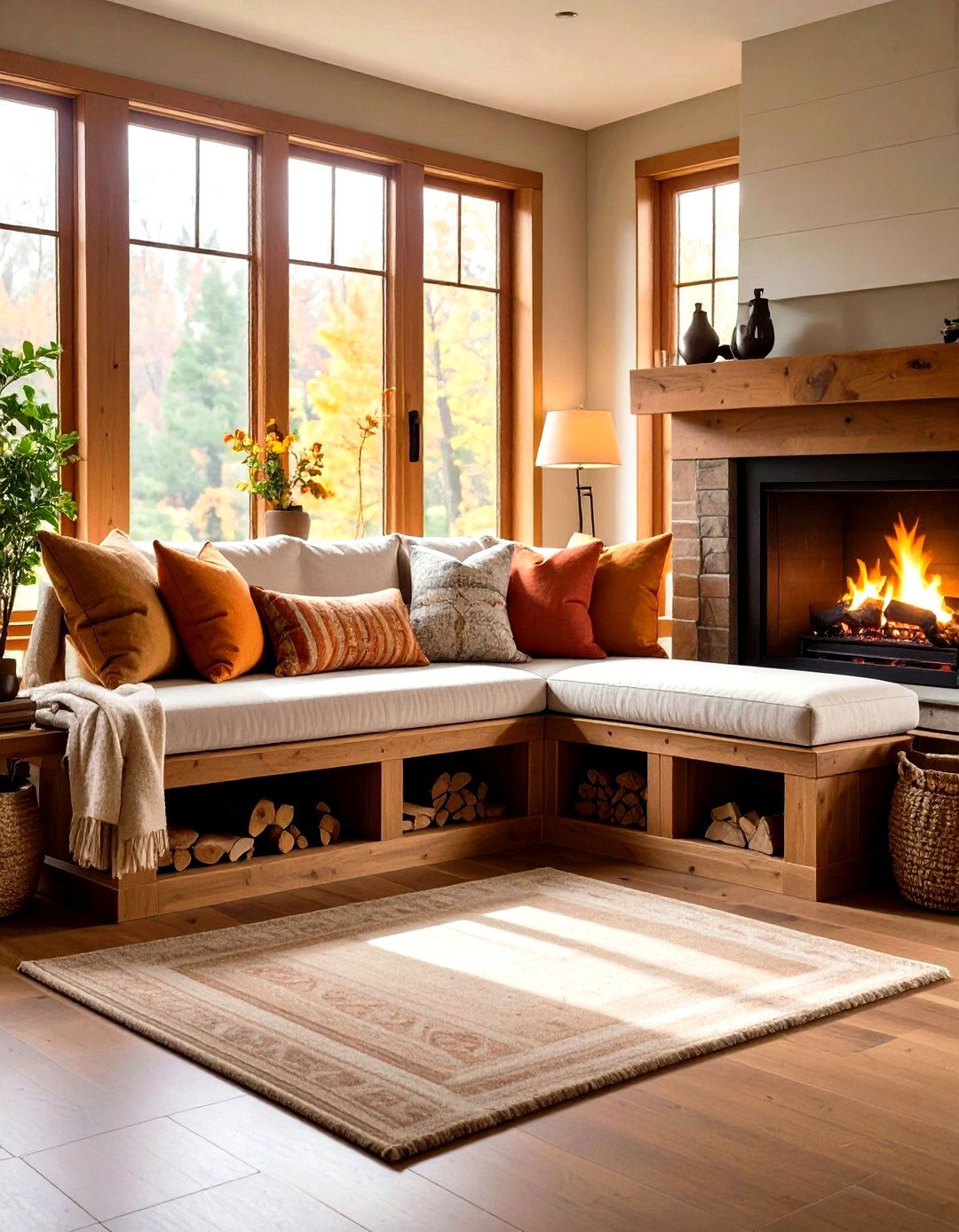 Built In Hearth Bench Fireplace Seating - 20 Fireplace Seating Ideas