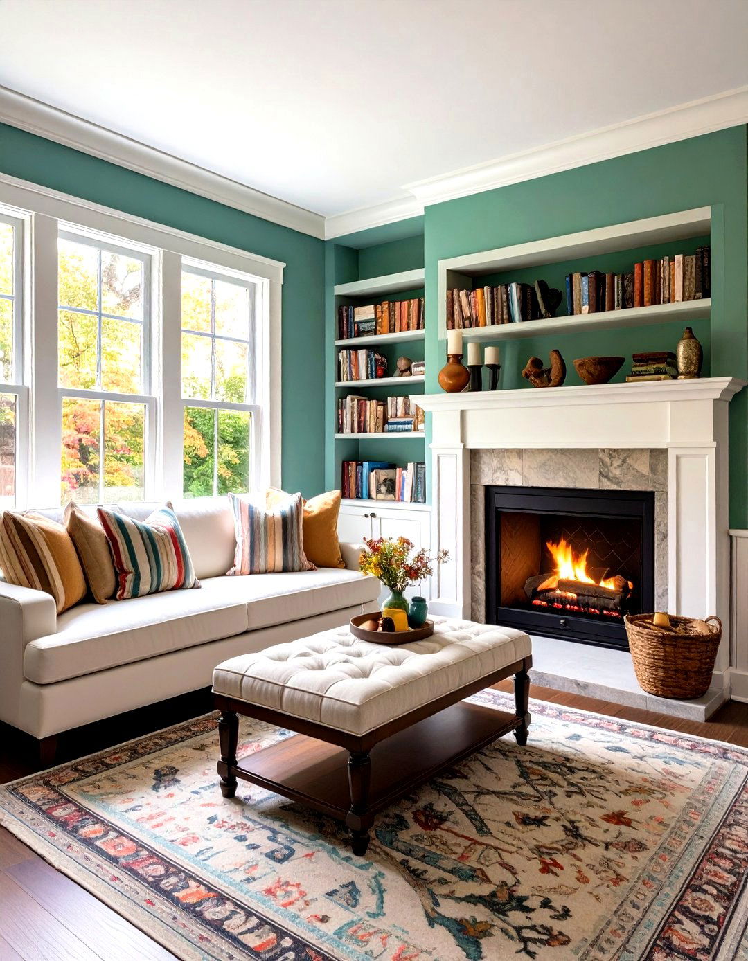 Built In Hearthside Reading Nook - 20 French Country Fireplace Ideas