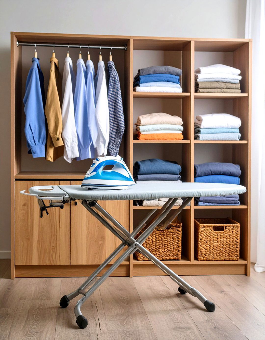 Built In Ironing Board - 20 Stackable Laundry Room Ideas