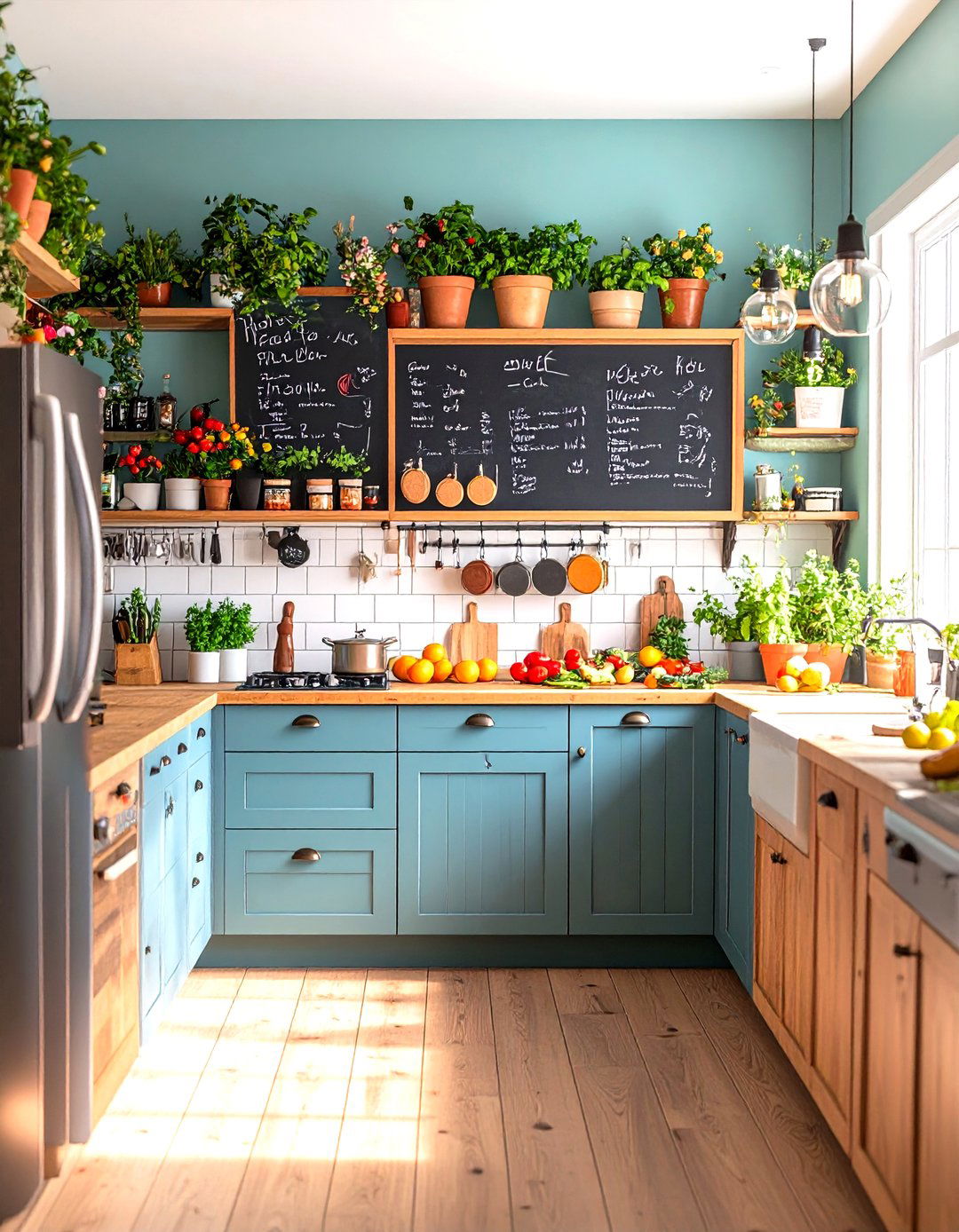 Built In Kitchen Message Board Hub - 20 Cozy Kitchen Ideas
