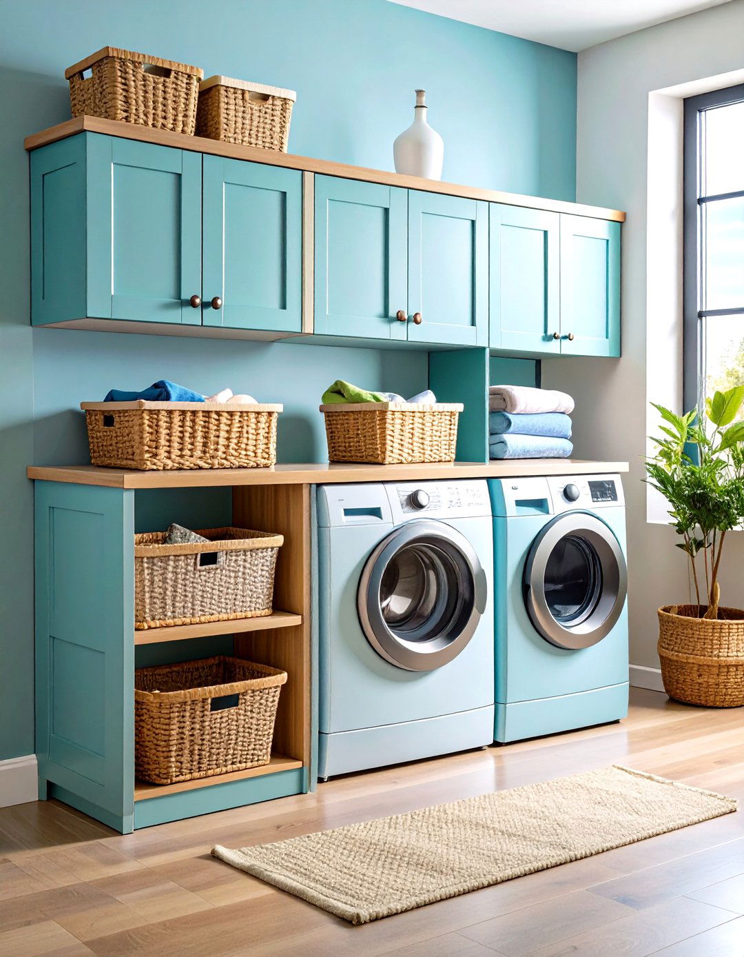 Built In Laundry Basket Pull Out Cabinet System - 20 Laundry Basket Storage Ideas