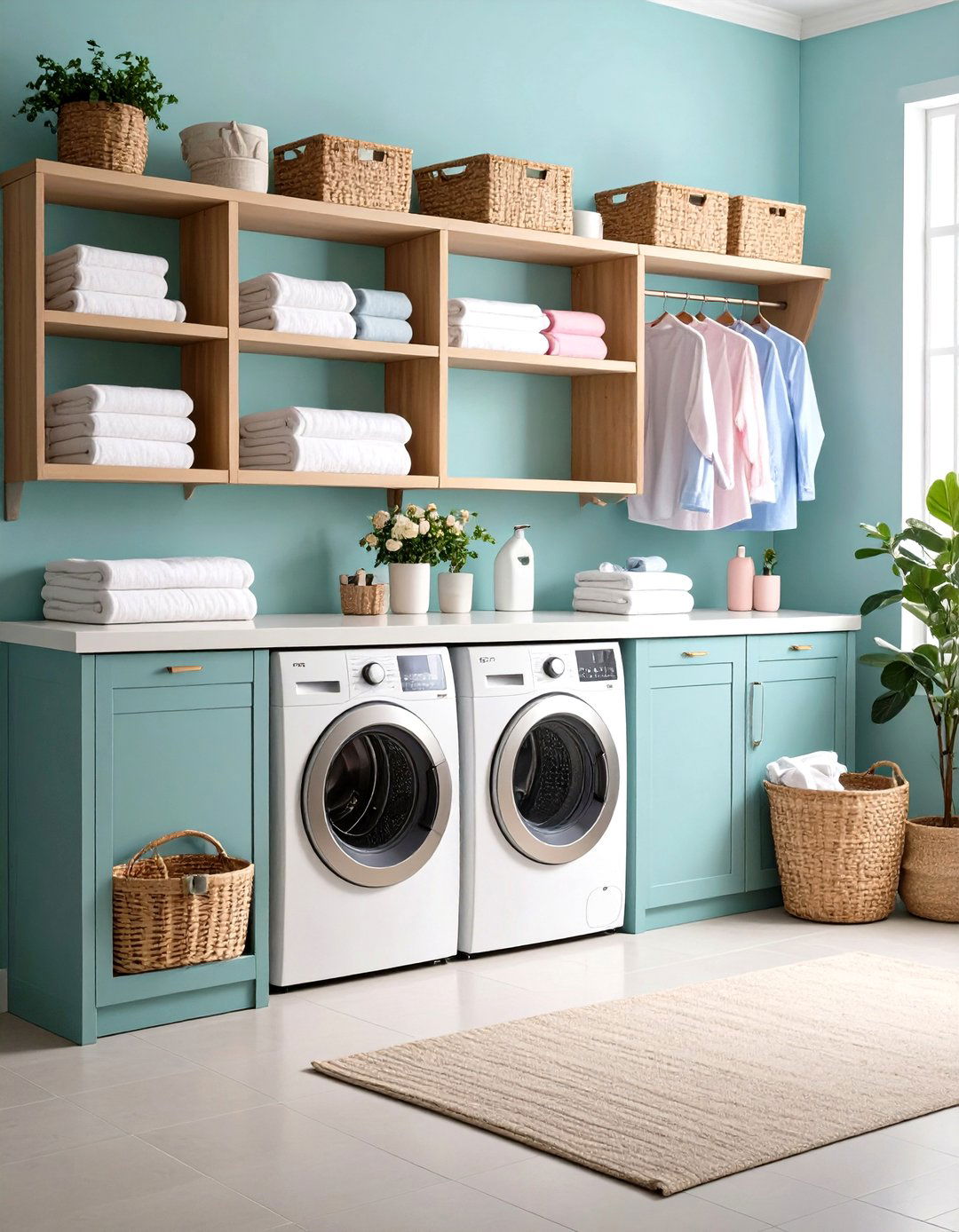 Built In Laundry Room Storage Cubbies and Sorting Station - 20 Laundry Room Storage Ideas