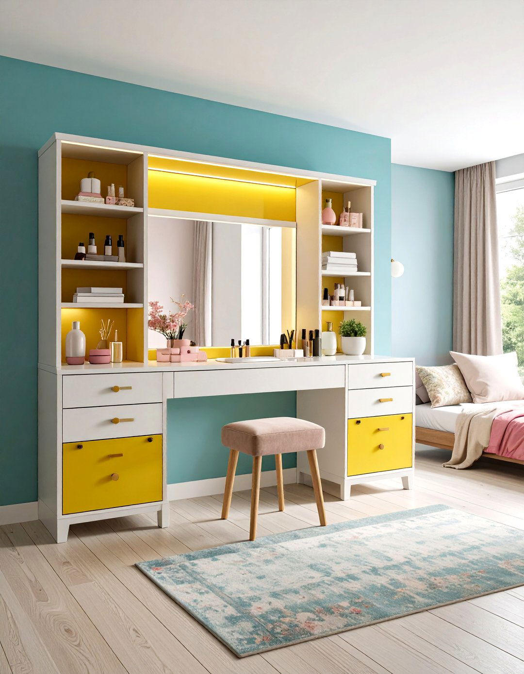 Built In Makeup Vanity Station - 20 Vanity Room Ideas