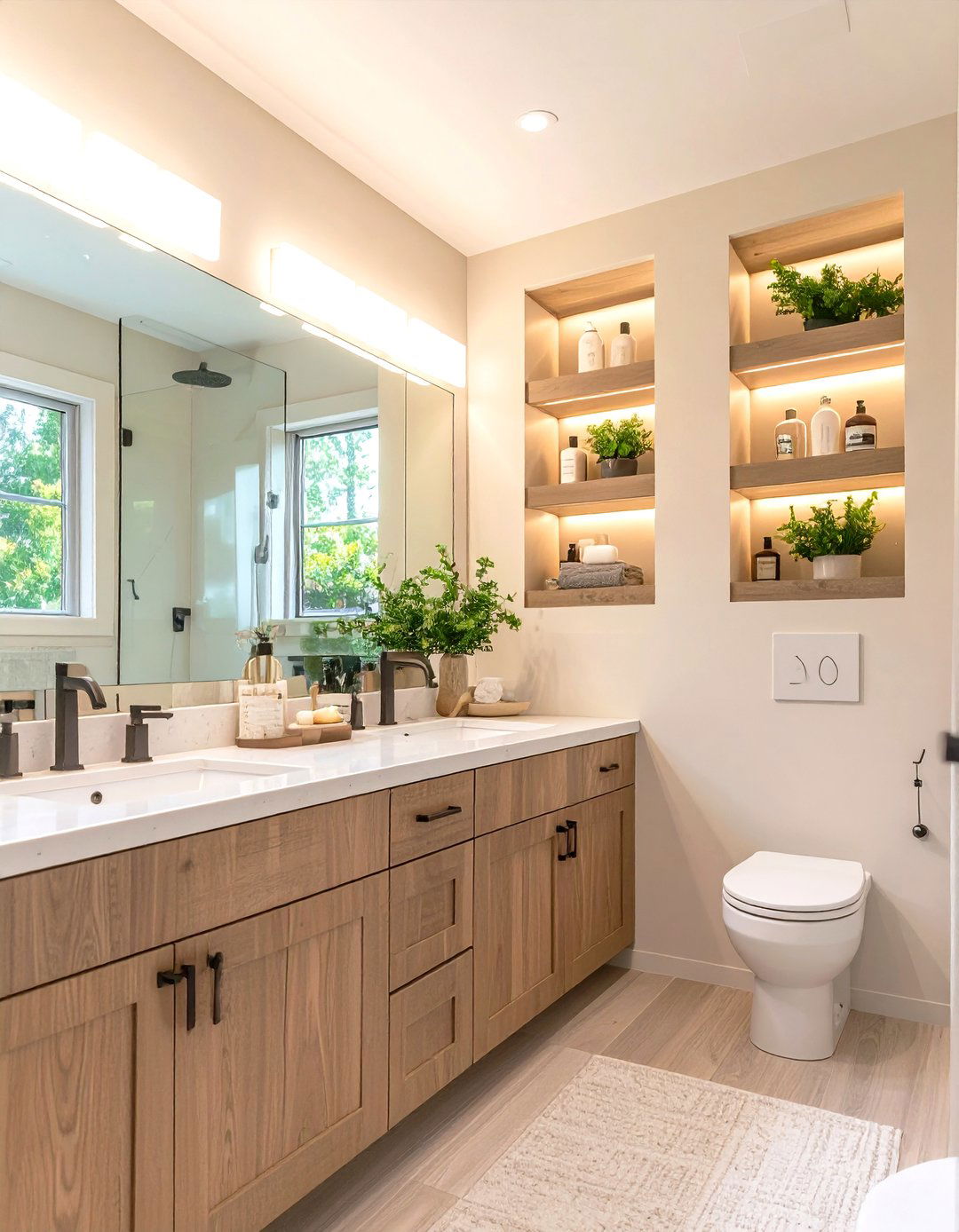 Built In Niches for Streamlined Storage - 20 Guest Bathroom Ideas