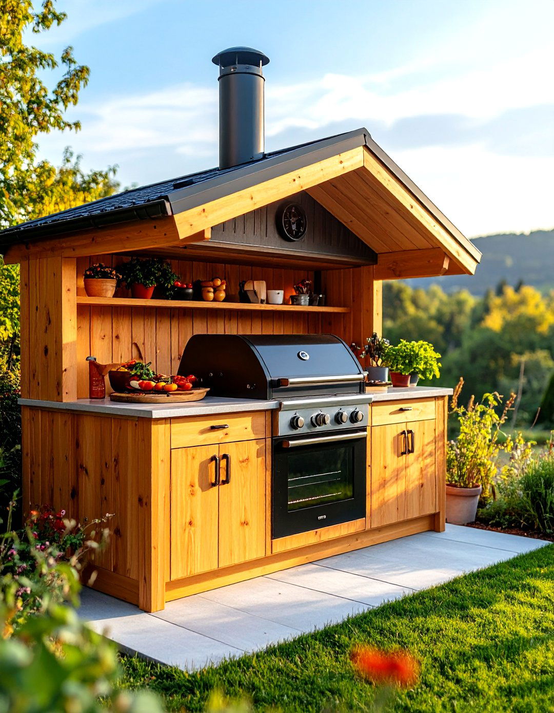 Built In Pizza Oven - 20 Small Outdoor Kitchen Ideas