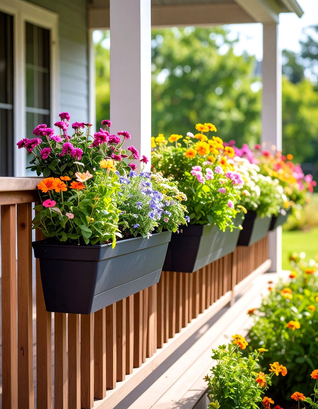 Built In Planters - 20 Three Season Porch Ideas