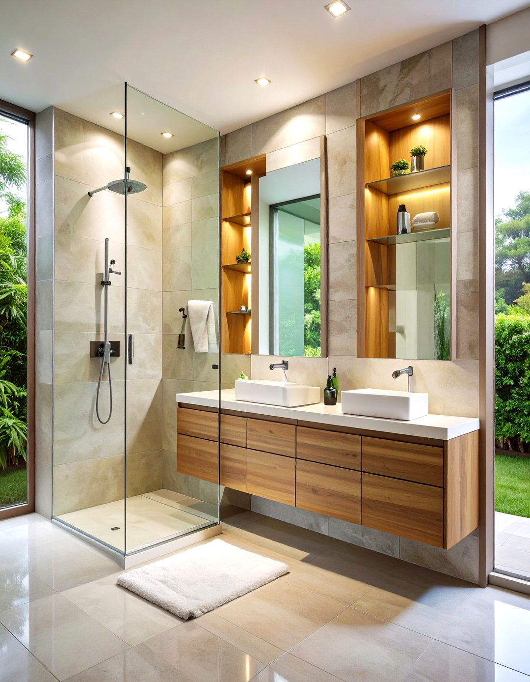Built In Recessed Towel Storage Niches - 20 Towel Storage Ideas