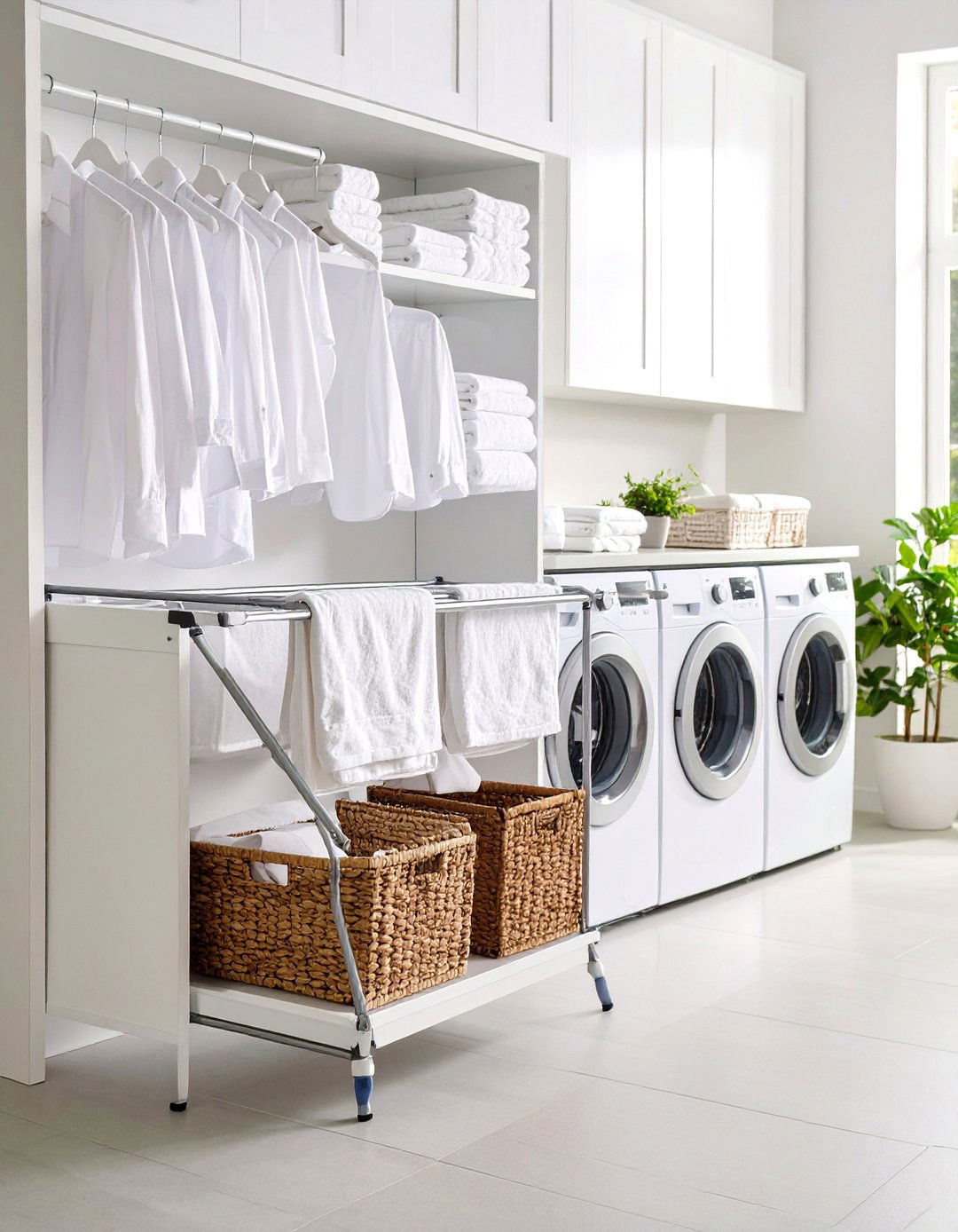 Built In Slide Out Laundry Room Drying Rack Cabinet - 20 Laundry Room Drying Rack Ideas