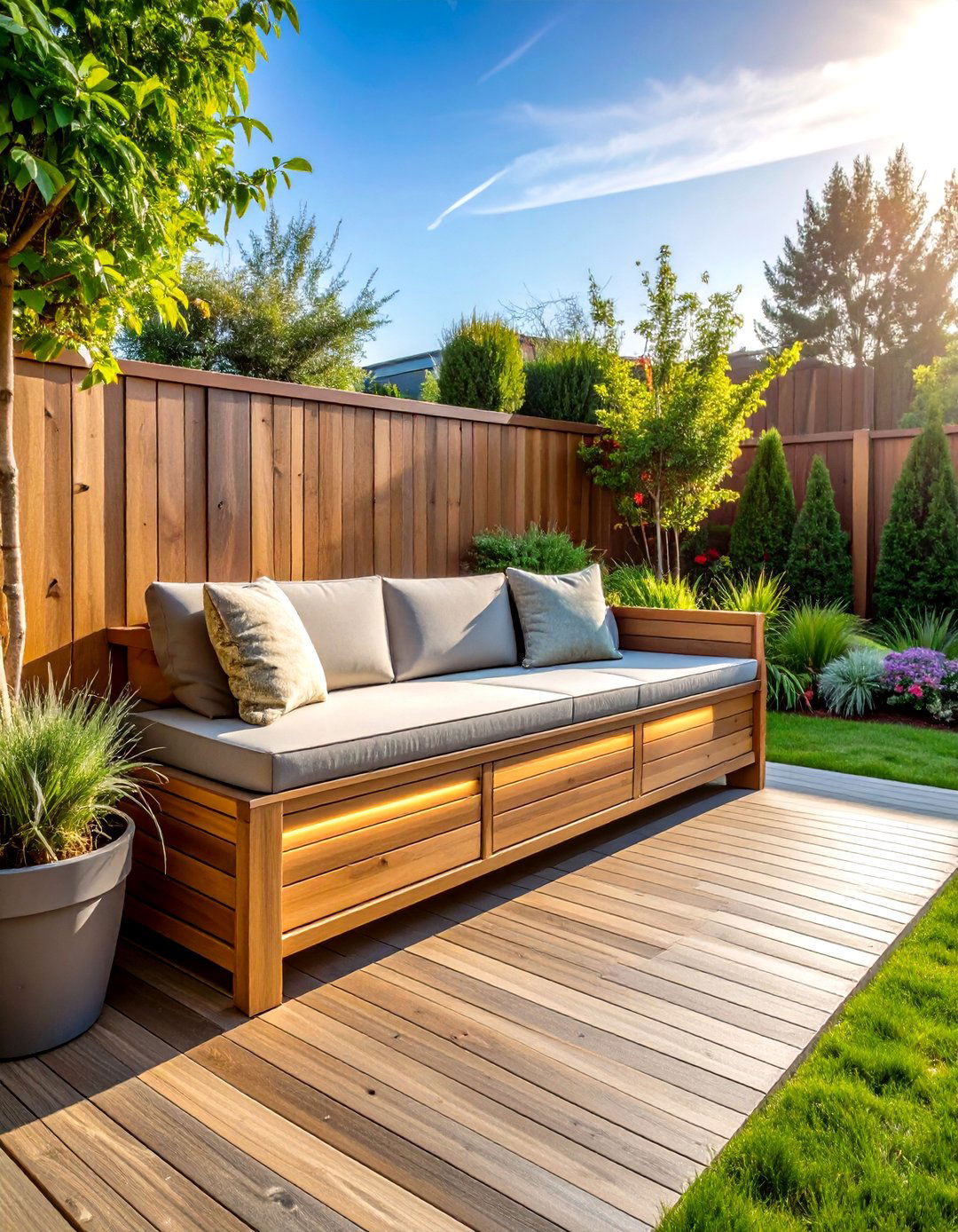 Built In Storage Bench Keeps Deck Furniture Clutter Free - 20 Deck Furniture Ideas