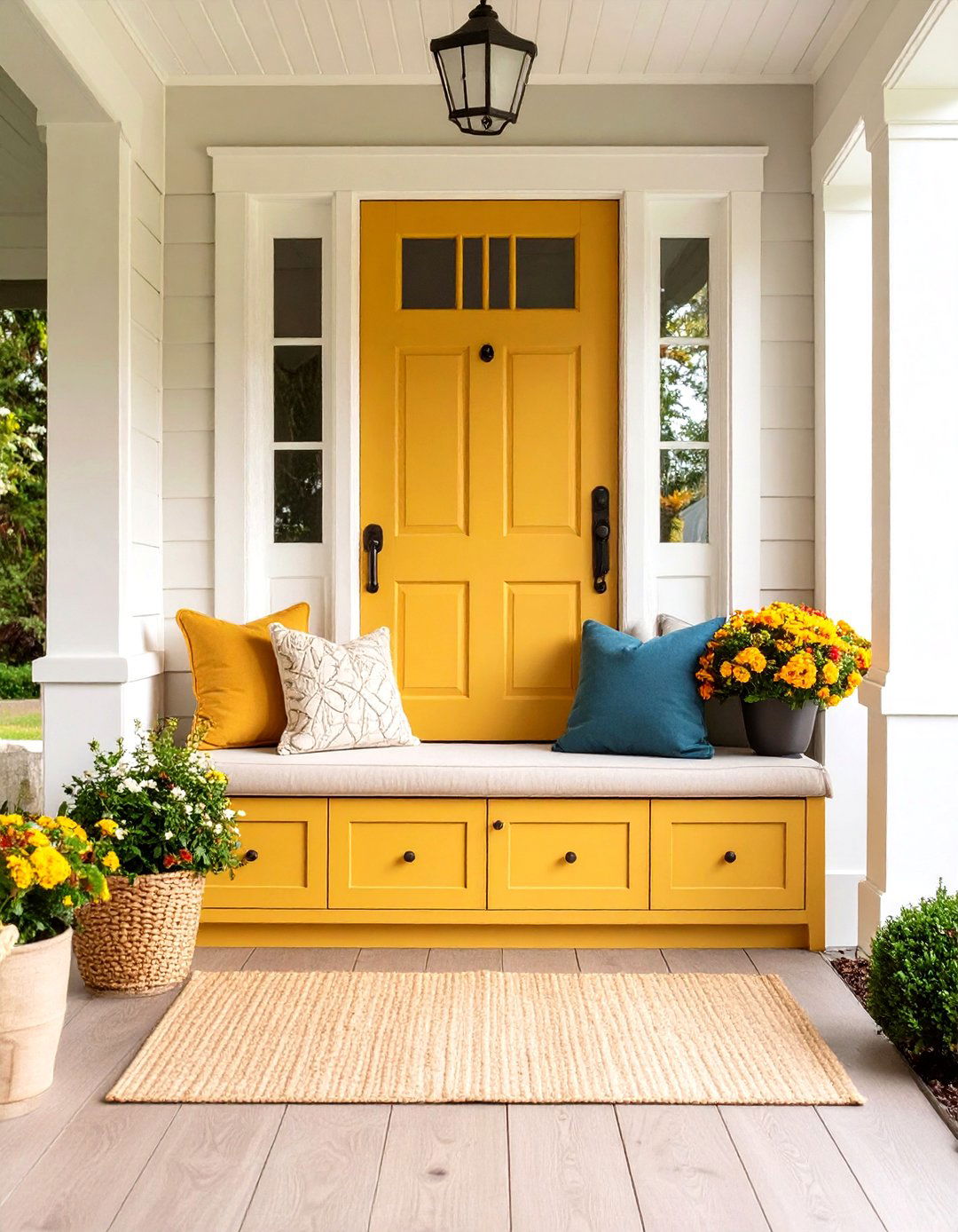 Built In Storage Bench with Wainscoting Back - 20 Wainscoting Entryway Ideas