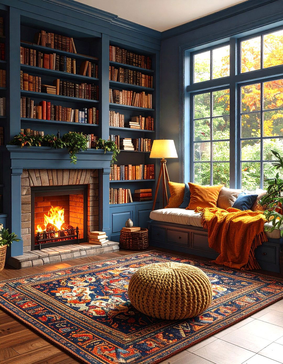 Built In Window Seat Between Shelves - 20 Fireplace With Bookshelves