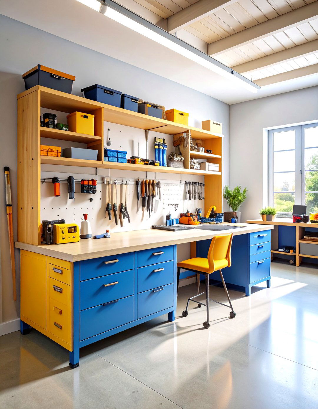 Built In Workbench Power Tool Storage - 20 Power Tool Storage Ideas