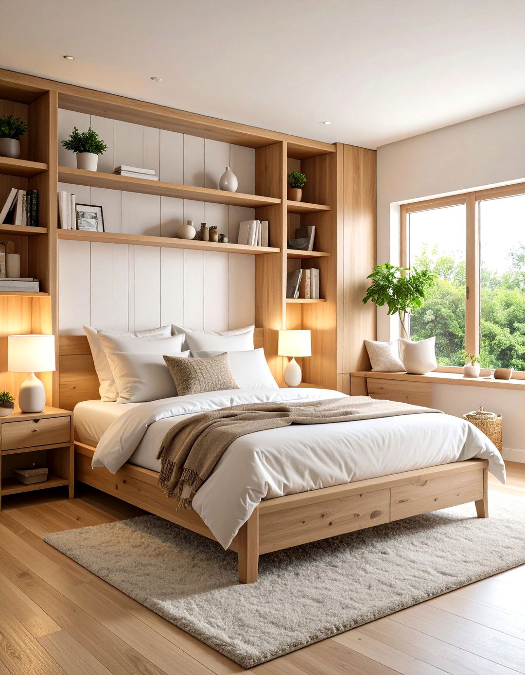Built in Corner Bed with Surrounding Shelving - 20 Corner Bed Ideas