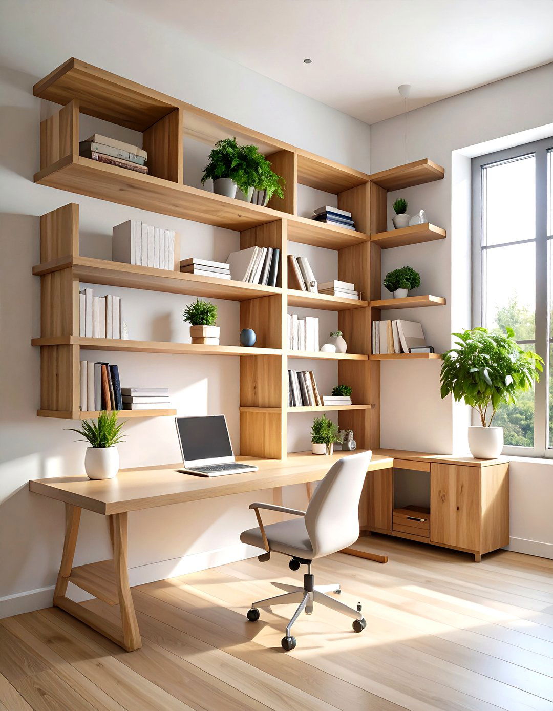 Built in Corner Bookshelf with Open Design Architecture - 20 Corner Bookshelf Ideas