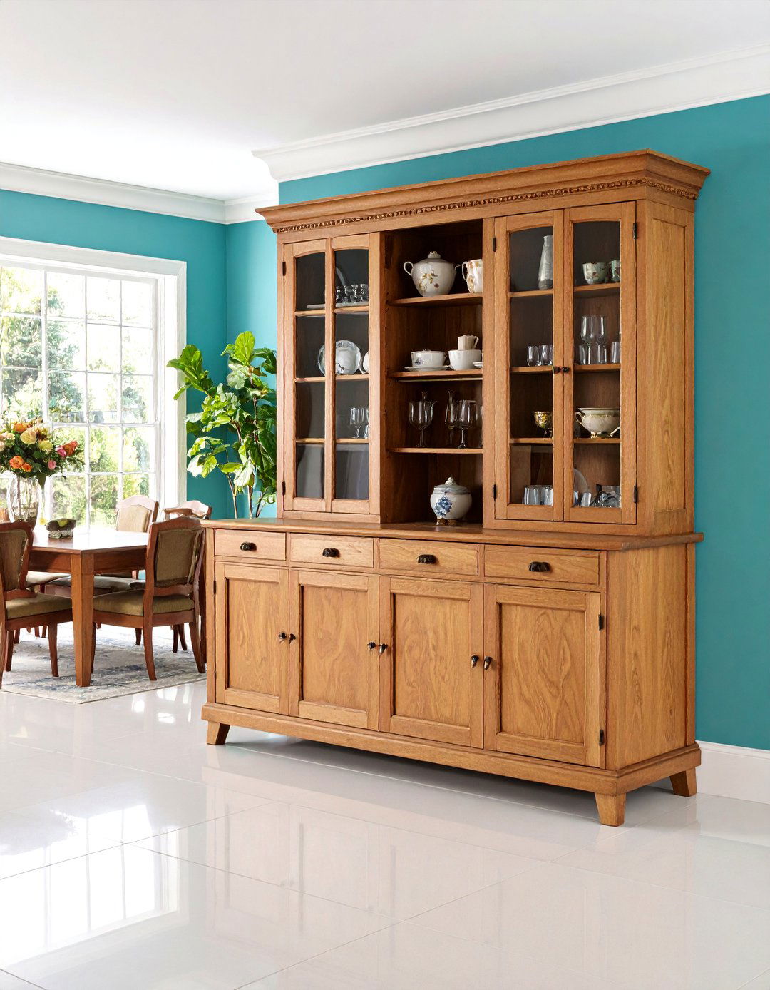 Built in Hutch Colonial Dining Room Display - 20 Colonial Dining Room Ideas