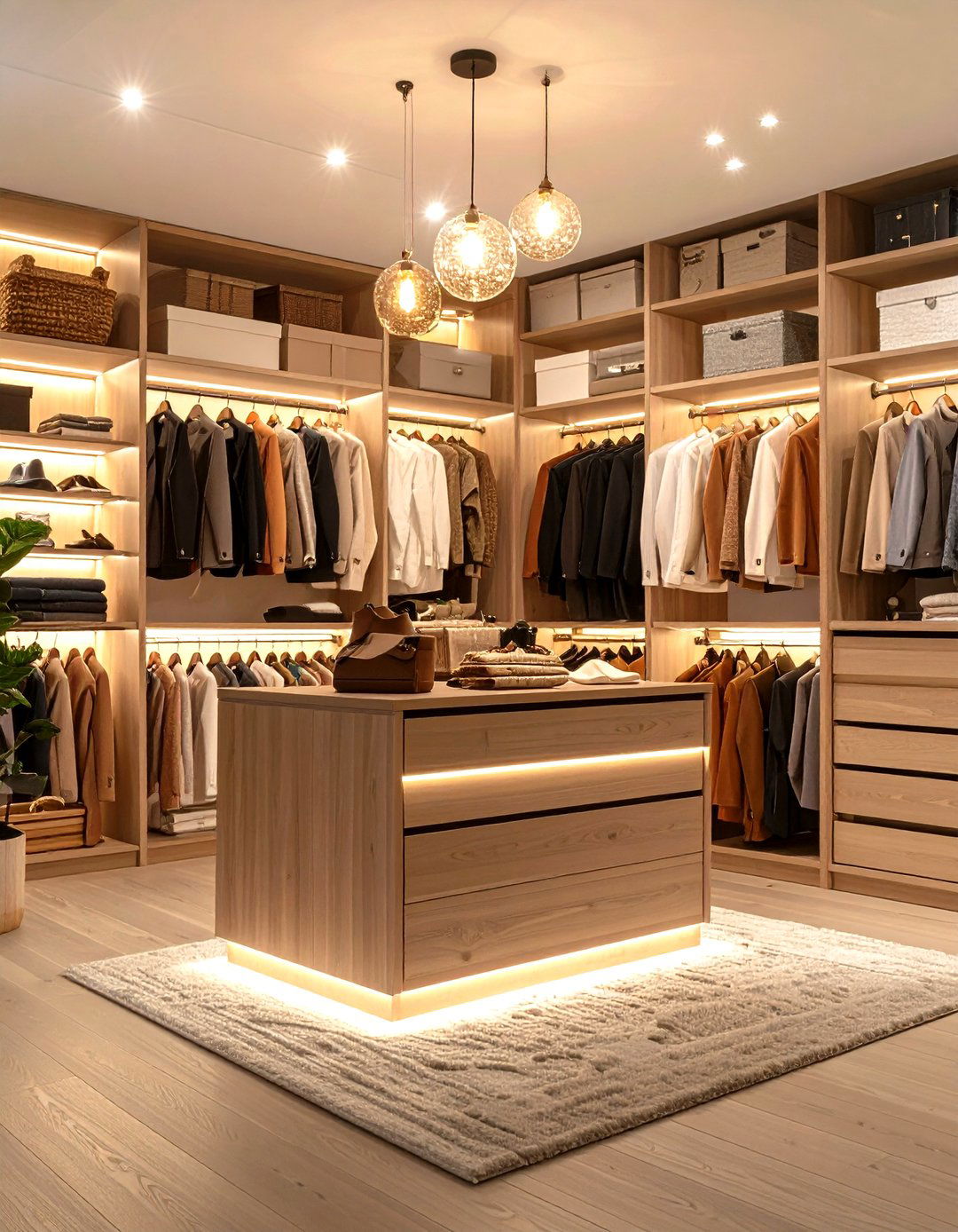 Built in Lighting Closet Island - 20 Closet Island Ideas
