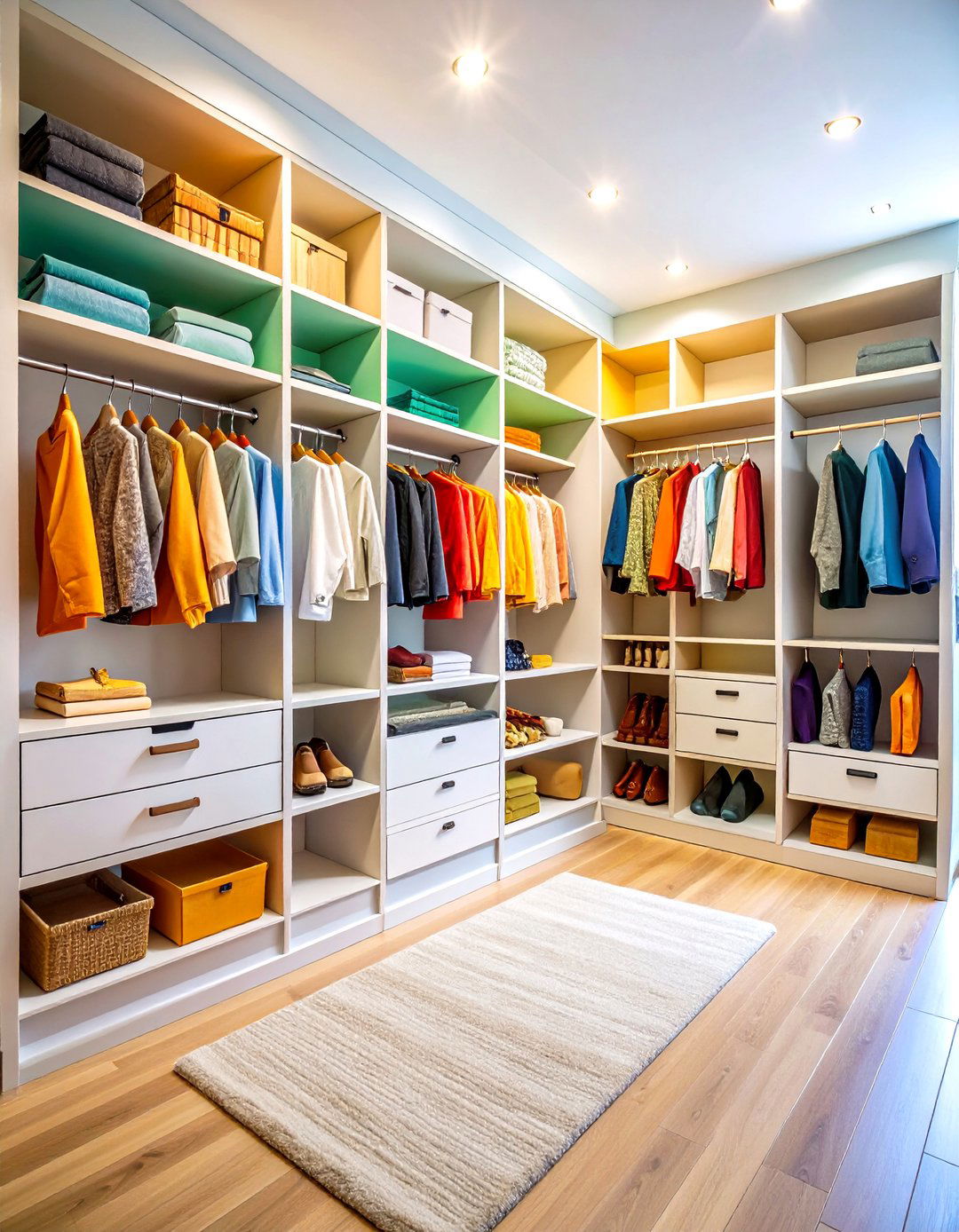 Built in Open Closet Shelving System - 20 Open Closet Ideas