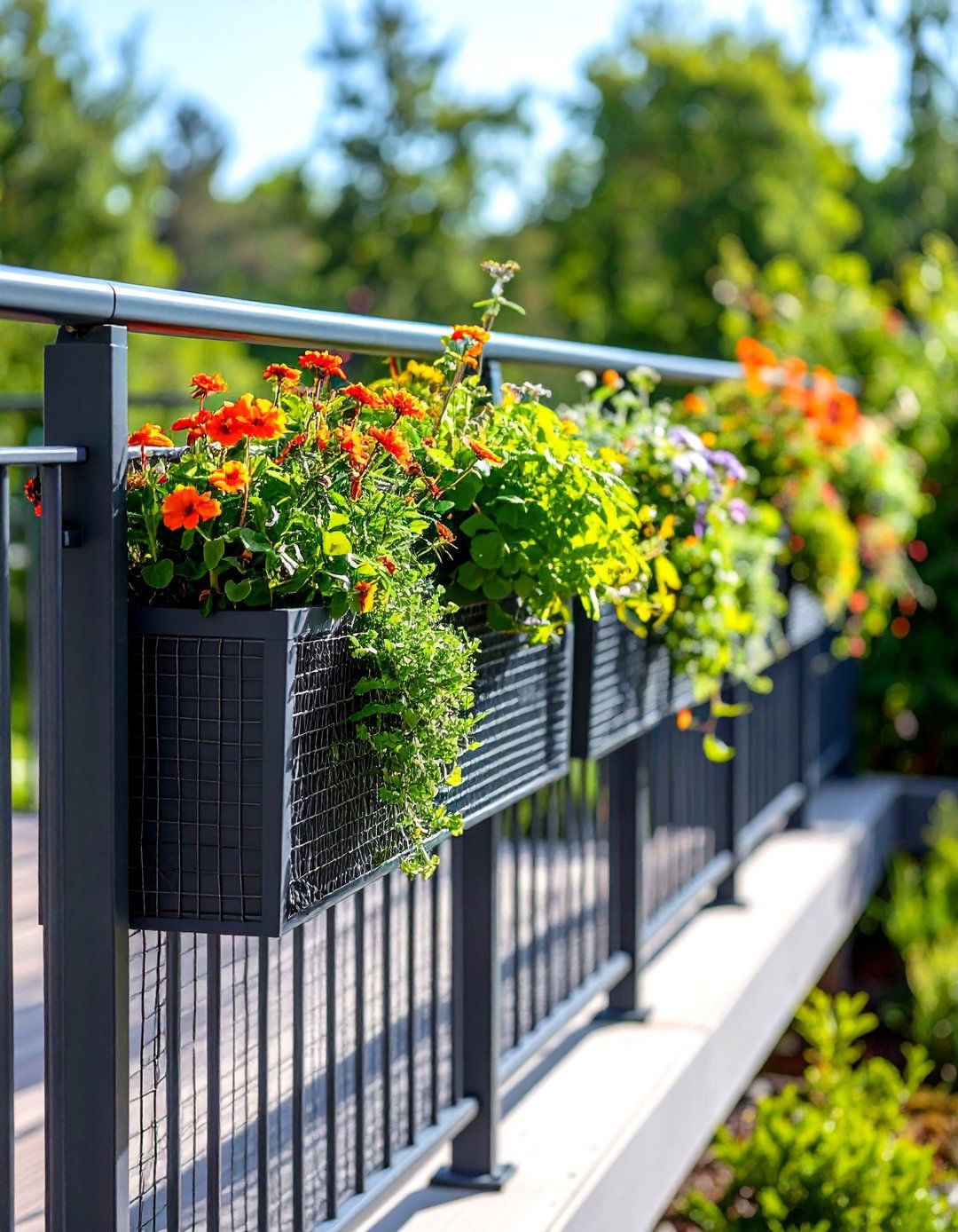 Built in Planter Hog Wire Deck Railing - 20 Hog Wire Deck Railing Ideas