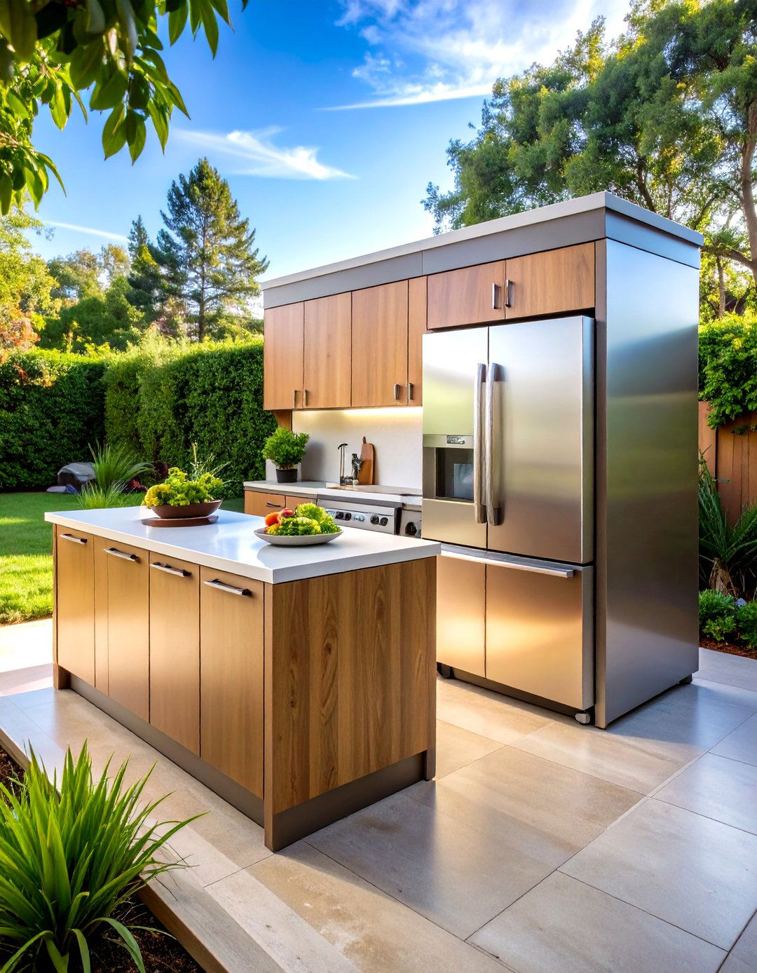 Built in Refrigerator Outdoor Kitchen Island - 20 Outdoor Kitchen Island Ideas