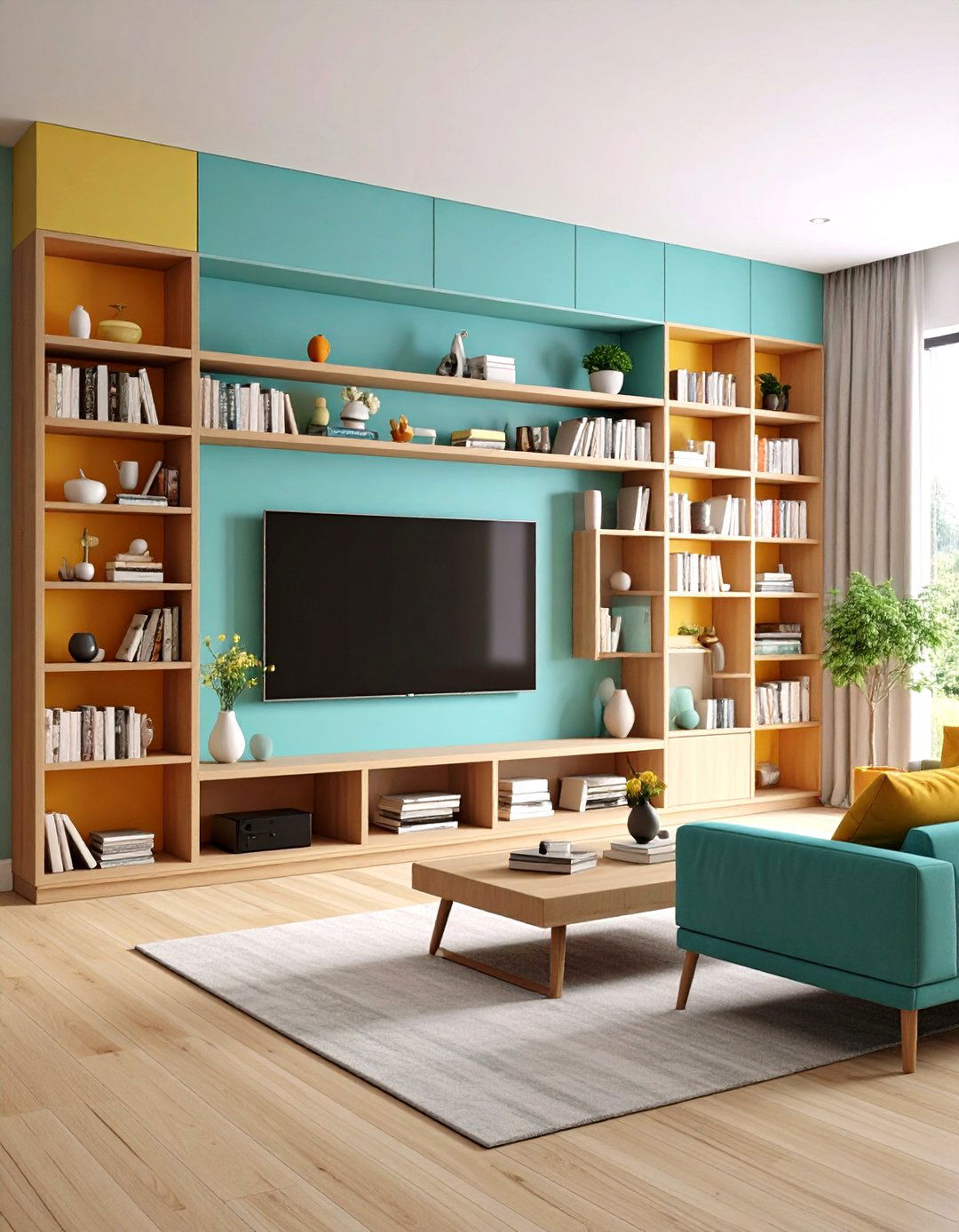 Built in Shelving around TV - 20 Small Living Room Ideas With Tv