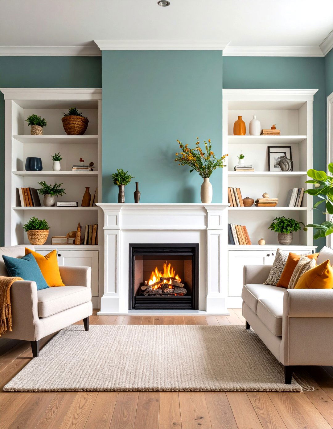 Built in Storage Fireplace Wall - 20 Fireplace Accent Wall Ideas