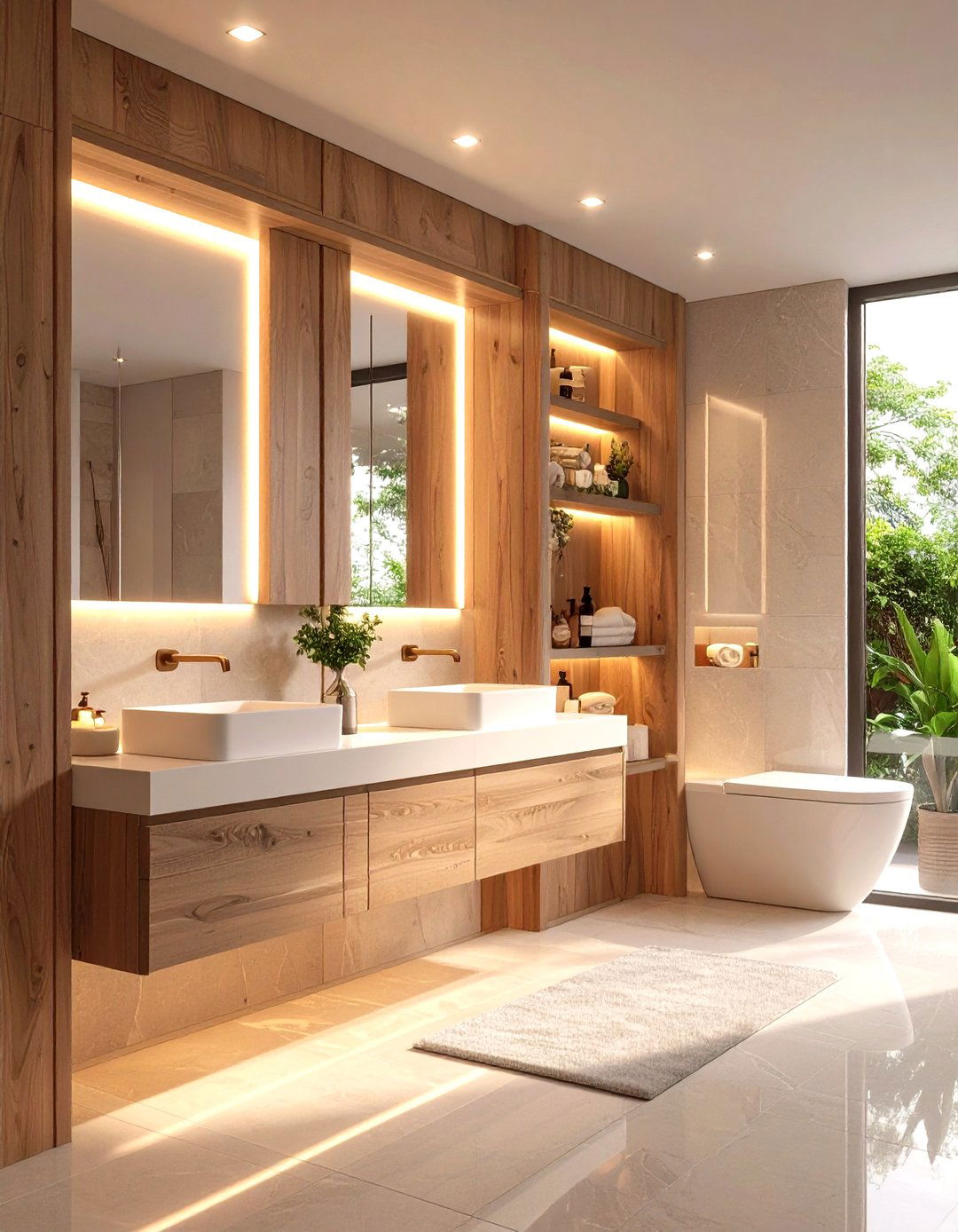 Built in Storage Niches for Organized Bathrooms - 20 Cozy Bathroom Ideas